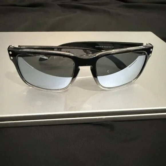OO9102 Oakley Holbrook Dark Ink Fade Prizm Polarized Silver Reflective Lenses - Picture 6 of 8